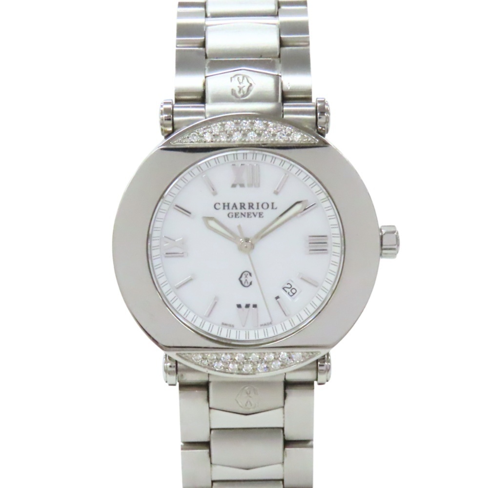 CHARRIOL Columbus CCR38D Stainless Steel Diamond Silver White Dial Men's Watch